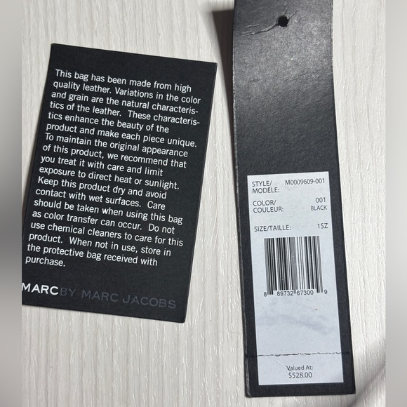 Marc by Marc Jacobs Petal to the Metal Black Leather Tote Shoulder Bag - Picture 10 of 13